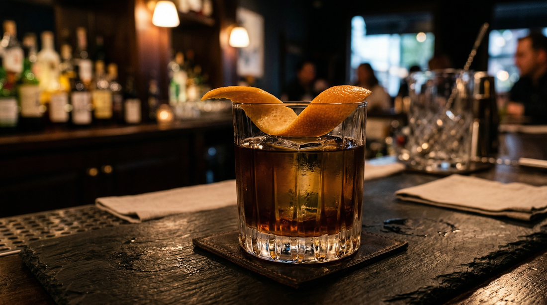 A fernet-spiked Negroni that swaps Campari for Britannica London Fernet. Menthol, eucalyptus and a long bitter finish.
